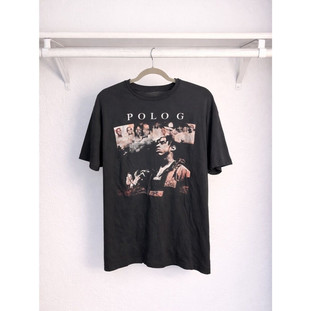 Polo G Graphic T Shirt Men’s Large Black Faded Crew Neck Short Sleeve HipHop Rap